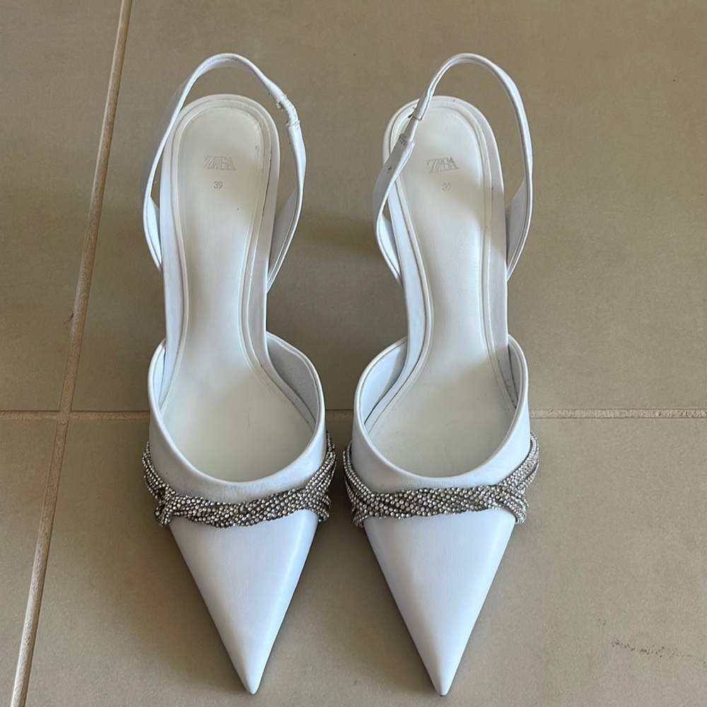 ZARA White Bridal Heels